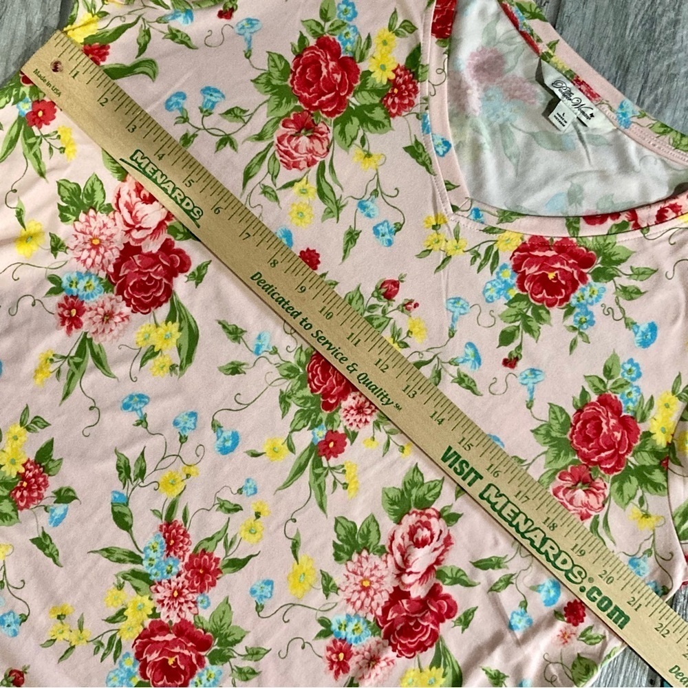 The Pioneer Woman NWT Pink Floral 3/4 Sleeve Blouse, size Large - Picture 8 of 8
